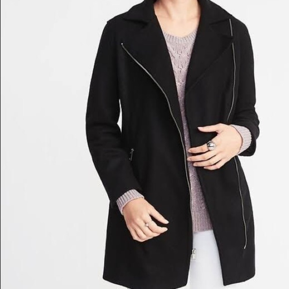 Old Navy Soft-Brushed Longline Moto Coat